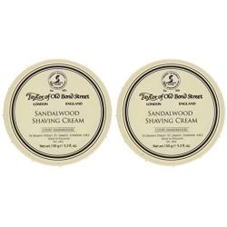 Taylor of Old Bond Street Sandalwood Shaving Cream Bowl, 5.3-Ounce 2PK