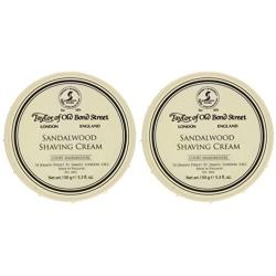 Taylor of Old Bond Street Sandalwood Shaving Cream Bowl, 5.3-Ounce 2PK