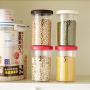 HOMELUNY Pack von 3 lebensmittelechten Trocken- und Feuchtigkeitsbehälter für Lebensmittel, Müsliriegel, Kekse, Reis, Zucker, Mehl, Snacks – klare Behälter zum Trocken- und Frischhalten
