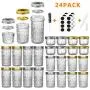 Mason Jars Canning Jars, 24 Pack Jelly Jars With Regular Lids, Ideal for Jam, Honey, Wedding Favors, Shower Favors, Baby Foods, DIY Magnetic Spice Jars - 4 OZ x 8, 8 OZ x 8, 12 OZ x 8 (4oz -8oz-12oz) Mason Jars Canning Jars, 24 Pack Jelly Jars With Regular Lids, Ideal for Jam, Honey, Wedding Favors, Shower Favors, Baby Foods, DIY Magnetic Spice Jars - 4 OZ x 8, 8 OZ x 8, 12 OZ x 8 (4oz -8oz-12oz)