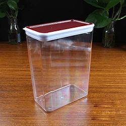 Tree House Sealed Food Box with lid, Square Plastic Storage Jars Versatile Durable Food canisters Clear Leakproof Preserving Jars Herbs Pot Pack of 3-C 1800mlx3