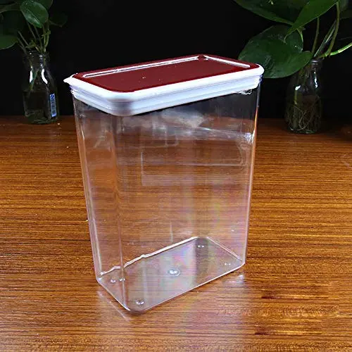 Tree House Sealed Food Box with lid, Square Plastic Storage Jars Versatile Durable Food canisters Clear Leakproof Preserving Jars Herbs Pot Pack of 3-C 1800mlx3 Tree House Sealed Food Box with lid, Square Plastic Storage Jars Versatile Durable Food canisters Clear Leakproof Preserving Jars Herbs Pot Pack of 3-C 1800mlx3