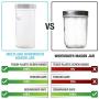 Masontops Multi-Use Wide Mouth Mason Jars - Large 24 Oz Jar Size -13 Piece Set - 4 Pack of Glass Jars & Blackboard Lids