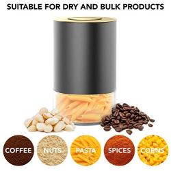 KF3030G Coffee Canister 21oz Glass Storage Container by Kaffe - BPA Free Stainless Steel with Airtight Lid