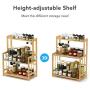 YMXGLT 3-Layer Stand-up Spice Rack, Kitchen Bathroom Countertop Storage Box, Bamboo Cruet Jar, DIY Large-Capacity Adjustable Shelf, Dustproof and Waterproof Storage Shelf,1pack