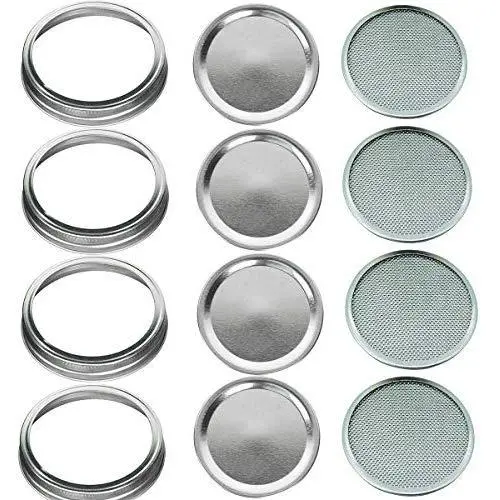 Kit de Germination de Graines 304 en Acier Inoxydable avec Récipients pour Bocal Mason de Taille Standard – 4 Pièces. Kit de Germination de Graines 304 en Acier Inoxydable avec Récipients pour Bocal Mason de Taille Standard – 4 Pièces.