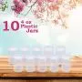 4 oz Kleine Kunststoff-Mason-Glasflasche im Quadrat mit Deckeln, 10er Pack, BPA-frei, lebensmittelecht