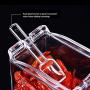 New Product 4 Piece Clear Seasoning Rack Spice Pots Storage Container Condiment Jars Cruet with Cover and Spoon Kitchen Utensils Supplies