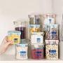 Storage Jar, Maserfaliw Clear Plastic Canister Snack Tea Coffee Kitchen Storage Jar Bottle with Clip Top - 1000ml, Recyclable, Suitable For Holiday Gifts In The Outing and Indoors.
