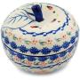 Polish Pottery 5?-inch Apple Shaped Jar (Fanciful Ladybug Theme) + Certificate of Authenticity