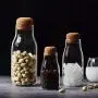 Feeling-one Glass Storage Jars with Airtight Wood Lids, Tea Coffee Bean Jar Cookies Flour Sugar Candy Spice Container 150 ml 300 ml and 700 ml Suitable for Kitchen bedrooms,300ml