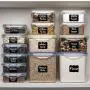 28-teiliges Set [14 Stück] luftdichte Lebensmittelbehälter – Kunststoff BPA-frei für Küche, Pantry-Lagerung von Zucker, Mehl & Backzutaten – Geschirrspülergeeignet + 14 Messbecher & Messlöffel + Etiketten + Stift