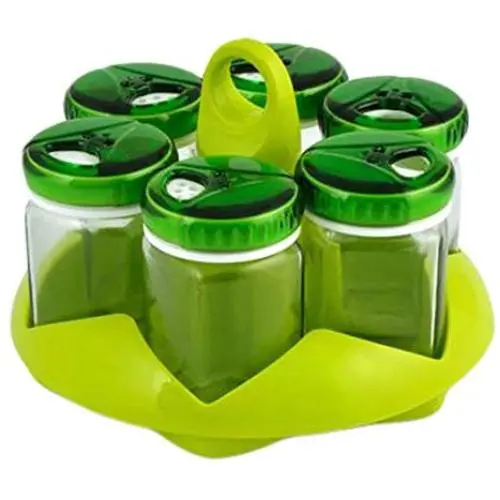 Contenants de rangement alimentaire pots verts CC105 pour épices - Home 6 Contenants de rangement alimentaire pots verts CC105 pour épices - Home 6