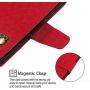 Soft PU Leather Wallet Case for Huawei Mate 20,Flip Stand Case for Huawei Mate 20,Moiky Classic Retro Red 3D Owl Design Solid Color Purse Folio Magnetic Cover with Wrist Strap