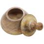 storeindya Wooden Canister Canning Jar Container Bin Organizer for Spices Knick Knacks Trinket Sugar Keeper Cookie Jar Dinning Storage Handcarved Out of Mango Wood Christmas Festive Present (Beige 1)