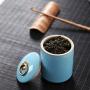 Tea Container Kitchen Storage Jars Traveling Tea Tin Cans Yellow Blue Spices Storage Box Sealed Ceramic Scented Tea Jar Pot,Seyou Sky Blue
