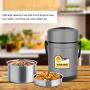Ginyia Vacuum Insulated Lunch Box, 1.5L/2L Large Capacity 3 Layers Stainless Steel Thermal Food Jar Vacuum Thermal Insulated Food Container for Students, Adults(1.5L Black)