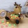 Weihnachts-Süßigkeitenkorb Xmas Aufbewahrungsbehälter Obstbehälter Korb Schale Weihnachtsfeier Geschenkhalter für Heimparty Dekoration (Elch)