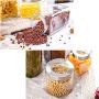Square Glass Sealed Jar, Kitchen Household Grain Storage Tank, Storage Jam/Honey/Coffee/Candied/Flour