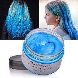 Hair Color Wax, Unisex Disposable Blue Hair Dye, Hairstyle Coloring Cream for Party, Cosplay, Halloween, Masquerade, Club, Temporary Hair Dye for Women and Men, 4.23oz