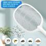 Bug Zapper, Mosquito Killer USB Rechargeable Electric Fly Swatter and Bug Zapper Racket, Handheld Fly Zapper for Home and Outdoor Safe to Touch with 3-Layer Safety Mesh