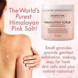 Majestic Pure Himalayan Salt Body Scrub with Lychee Oil, Exfoliating Salt Scrub to Exfoliate & Moisturize Skin, Deep Cleansing - 10 oz