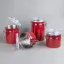 Ensemble de 4 contenants en acier inoxydable Creative Home, avec couvercle étanche et clip de verrouillage, rouge, 680 ml, 946 ml, 1,17 L et 1,7 L. Ensemble de 4 contenants en acier inoxydable Creative Home, avec couvercle étanche et clip de verrouillage, rouge, 680 ml, 946 ml, 1,17 L et 1,7 L.