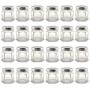 1.5 oz Hexagon Mini Glass Jars with Silver Lids and Labels (Pack of 24)
