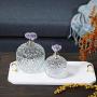 ZSY Decorated Crystal Glass Candy Dish with Lid, Crystal Clear, Strong Perspective, Used for Food Storage and Organization of Biscuit Jars, Suitable for Home Living Room Bedroom Banquet