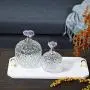 ZSY Decorated Crystal Glass Candy Dish with Lid, Crystal Clear, Strong Perspective, Used for Food Storage and Organization of Biscuit Jars, Suitable for Home Living Room Bedroom Banquet
