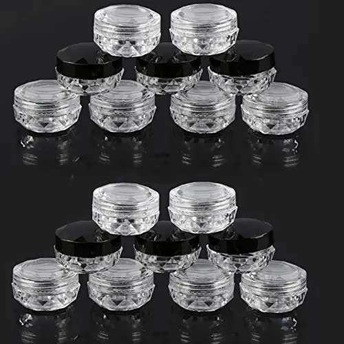 24 Pack Mini Cosmetic Sample Container Jars with Lids Diamond-shaped Makeup Sample Pots 24 Pack Mini Cosmetic Sample Container Jars with Lids Diamond-shaped Makeup Sample Pots