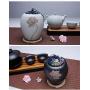 ETERLY Chinese Ceramic Tea Canister,Tea tins Tea containers Tea Caddy Seal Storage can with Member-A 11x12cm(4x5inch) (Color : C, Size : 11x12cm(4x5inch))