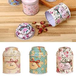 angel3292 Hot sale Fresh Flower Sugar Candy Tea Leaf Tinplate Storage Jar Container Sealed Can Box