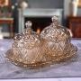 WD Glass Candy Jar Storage Jar Dried Fruit Box Snack Plate Tea Cans Living Room Coffee Table Decoration Ornaments