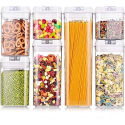 Dyrabrest Airtight Food Storage Container Set 7pcs Seal storage jar Durable Plastic BPA-Free for Food Liquid Dried Fruit Storage Container