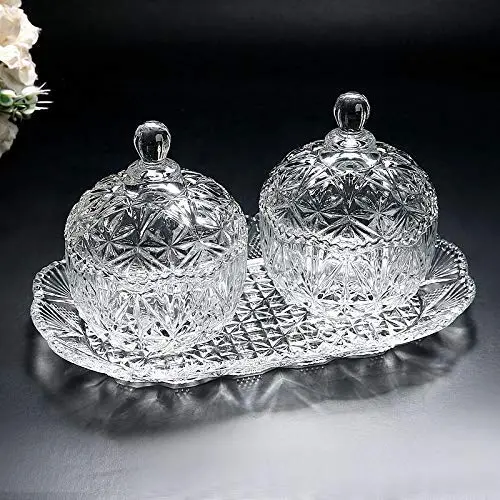 Yl Ly Crystal Candy Jar With Lid Candy Jar Creative With Lid Candy Jar Tray Fruit Candy Bucket Storage Jar 3 Piece Set Diamond Transparent3 Yl Ly Crystal Candy Jar With Lid Candy Jar Creative With Lid Candy Jar Tray Fruit Candy Bucket Storage Jar 3 Piece Set Diamond Transparent3