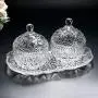 Yl Ly Crystal Candy Jar With Lid Candy Jar Creative With Lid Candy Jar Tray Fruit Candy Bucket Storage Jar 3 Piece Set Diamond Gold3