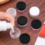 Tosnail 120 Pieces 3 Gram Clear Plastic Cosmetic Containers with Black Lids Lip Balm Containers Beads Organizer