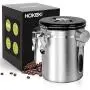 Airtight Coffee Canister, HOKEKI Stainless Steel Container for the Kitchen, Coffee Ground Vault Jar With One Way Co2 Valve And Scoop, Tea Coffee Sugar, Extra Coffee Spoon, 16 oz (Stainless Steel) Airtight Coffee Canister, HOKEKI Stainless Steel Container for the Kitchen, Coffee Ground Vault Jar With One Way Co2 Valve And Scoop, Tea Coffee Sugar, Extra Coffee Spoon, 16 oz (Stainless Steel)