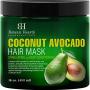 Botanic Hearth Coconut Avocado Hair Mask for Hair Growth, Deep Conditioner with Antioxidants and Vitamin E, Intense Moisturizing, Stimulating, for all Hair Types - 16 oz