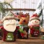 Christmas Candy Jar, ForHe Leather Candy Jar Santa Claus Snowman Elk Doll Gift Storage Box Cans Gifts Holder for Kids, Xmas Ornaments Decoration with 3 Styles