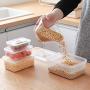 Square Crisper/Transparent Plastic Refrigerator Storage Box Food Cereal Kitchen Grain Jar Meal Preparation Lunch Box Lunch Box Set 4 Pieces Food Storage Container (Color : Brown)