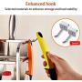Kitchen Stainless Steel Rack,2-Tier Standing Rack Kitchen Bathroom Countertop Storage Organizer Spice Jars Bottle Shelf Holder Rack Wall-mounted Punch-free Seasoning Shelf Tool Holder with 4 Hooks