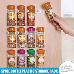 Weoto 3pcs Kitchen Spice Gripper, Spice Wall Rack, 20 Jar Cabinet Storage Holder Wall Plastic Storage Rack for Home, Kitchen