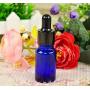 6PCS 15ML 0.5OZ Blue Empty Glass Dropper Bottle with Pipette and Black Cap Essential Oil Storage Holder Small Sample Jar Refillable Portable Durable Cosmetic Container for Travel Daily Life Use