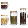 4pc Set Airtight Glass Food Storage Jars with Bamboo Lid and Silicone Washer Glass Preservation Jar for Candy, Cookie, Rice, Sugar