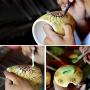 Kitchen seasoning box/Ceramic Hand-Painted Condiment Storage Container with Tray Salt Tank Sugar jar