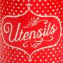 Pioneer Woman 6 1/2 x 7 Polka Dot Stoneware Utensil Canister – Kerzehalter aus Ton mit Polka Dots, 6,5 x 7 cm – von Pioneer Woman