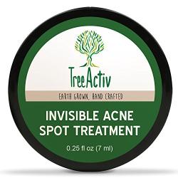 TreeActiv Invisible Acne Spot Treatment, Daytime Cystic Acne Treatment, Mess-Free Fast-Acting Formula, Works Under Makeup, Tea Tree, Peppermint Essential Oil, Lemon Essential Oil, Safe Acne Treatment For Sensitive Skin (0.25oz)