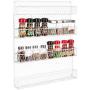 4 Tier White Country Rustic Chicken Wire Pantry, Cabinet or Wall Mounted Spice Rack Storage Organizer